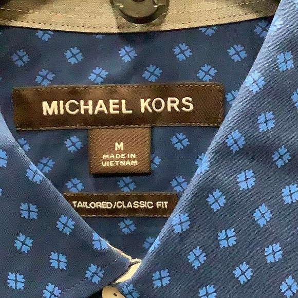 Michael Kors Blue Floral Button-Up Shirt - Picture 2 of 4
